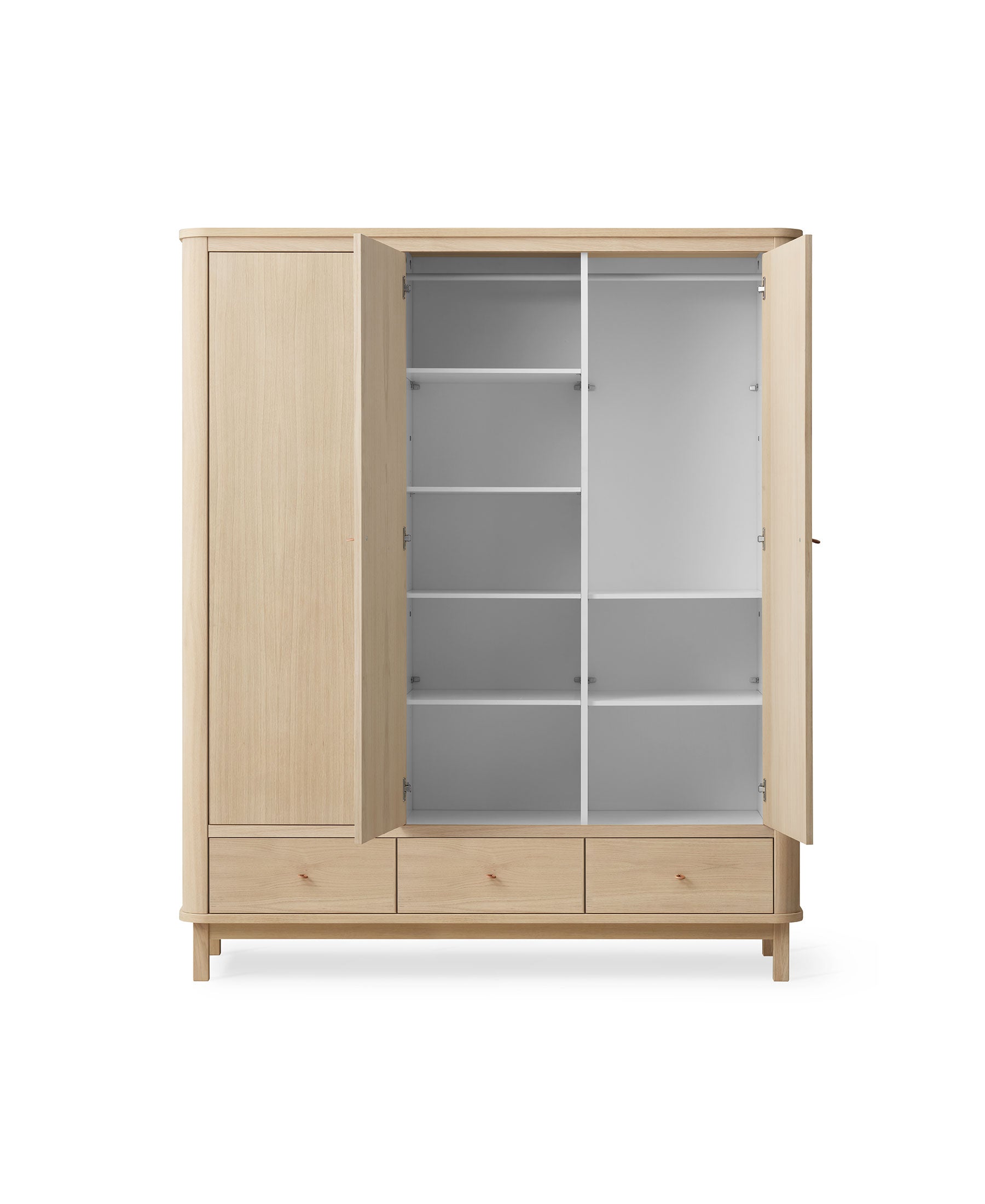 Wood Kleiderschrank 3-türig, Eiche