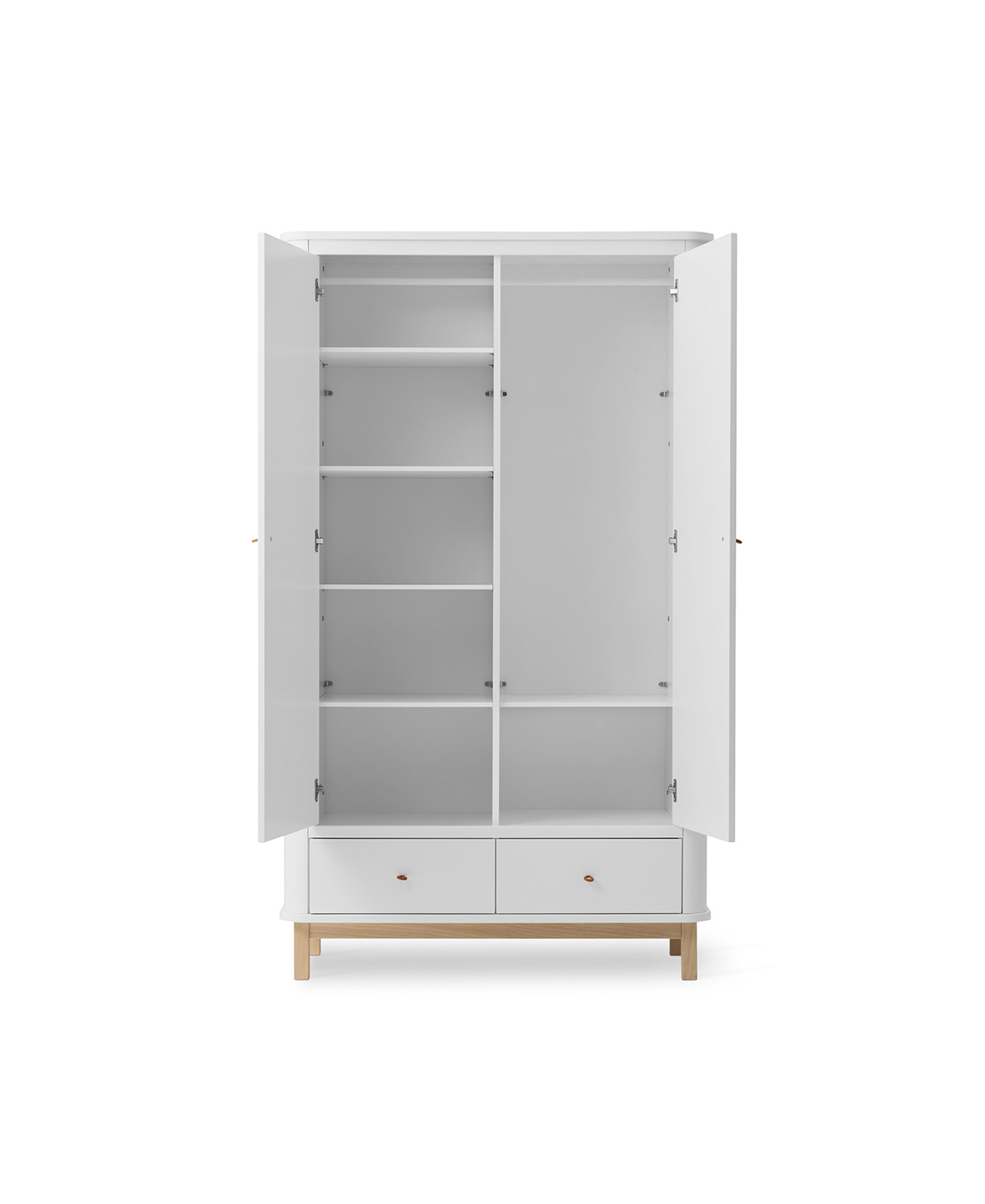 Wood Kleiderschrank 2-türig, weiss/Eiche
