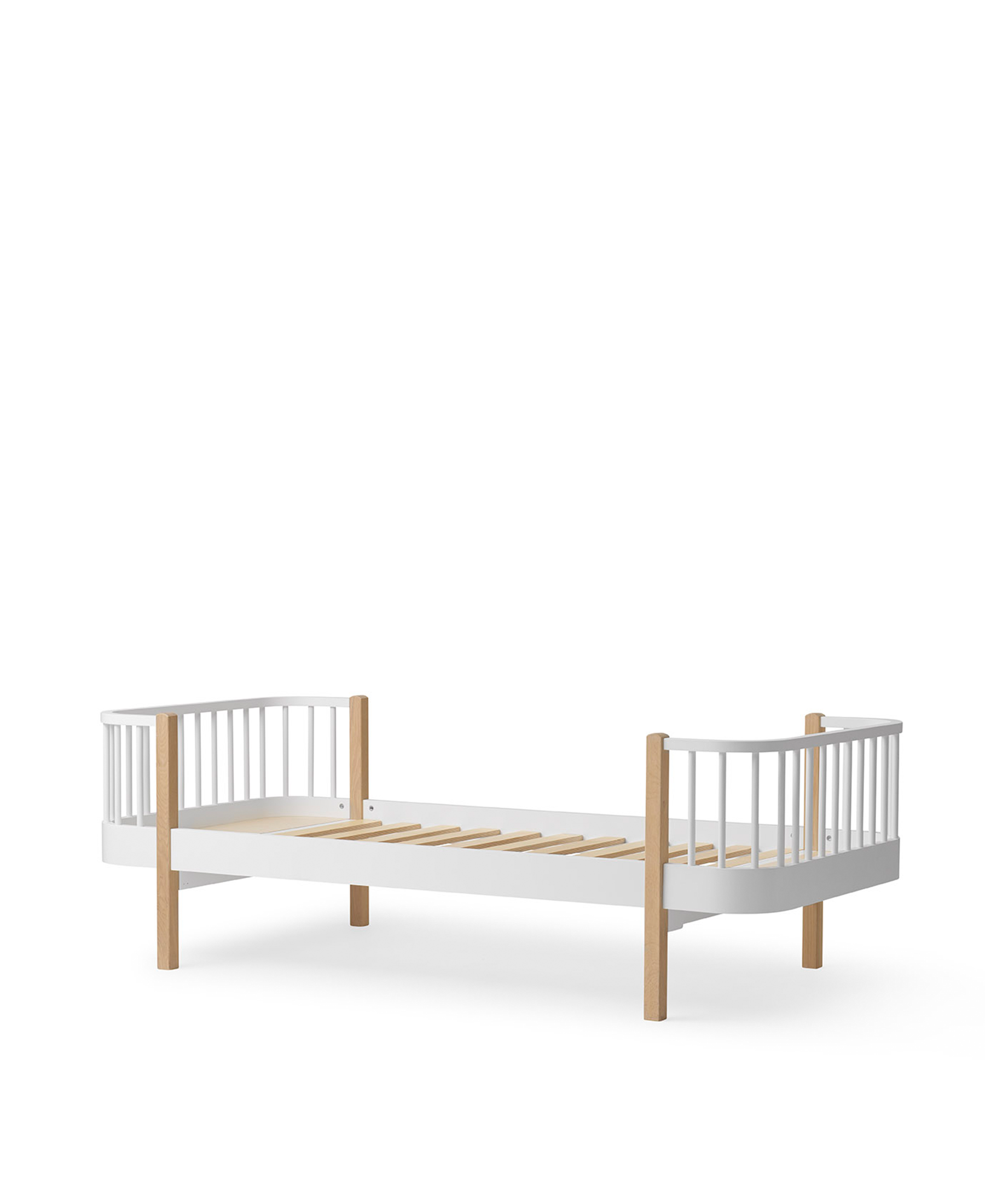 Wood Original Bett, weiss/Eiche