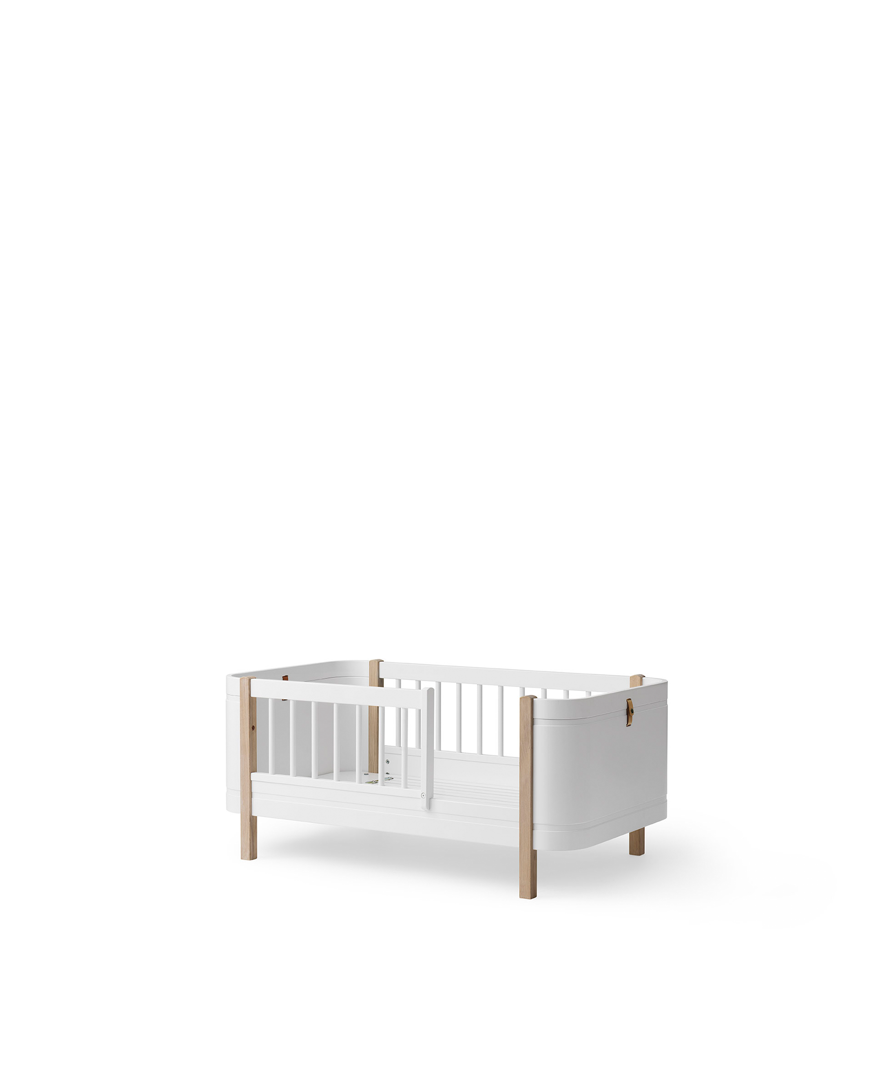 Wood Mini+ Babybett inkl. Umbauset Juniorbett, weiss/Eiche