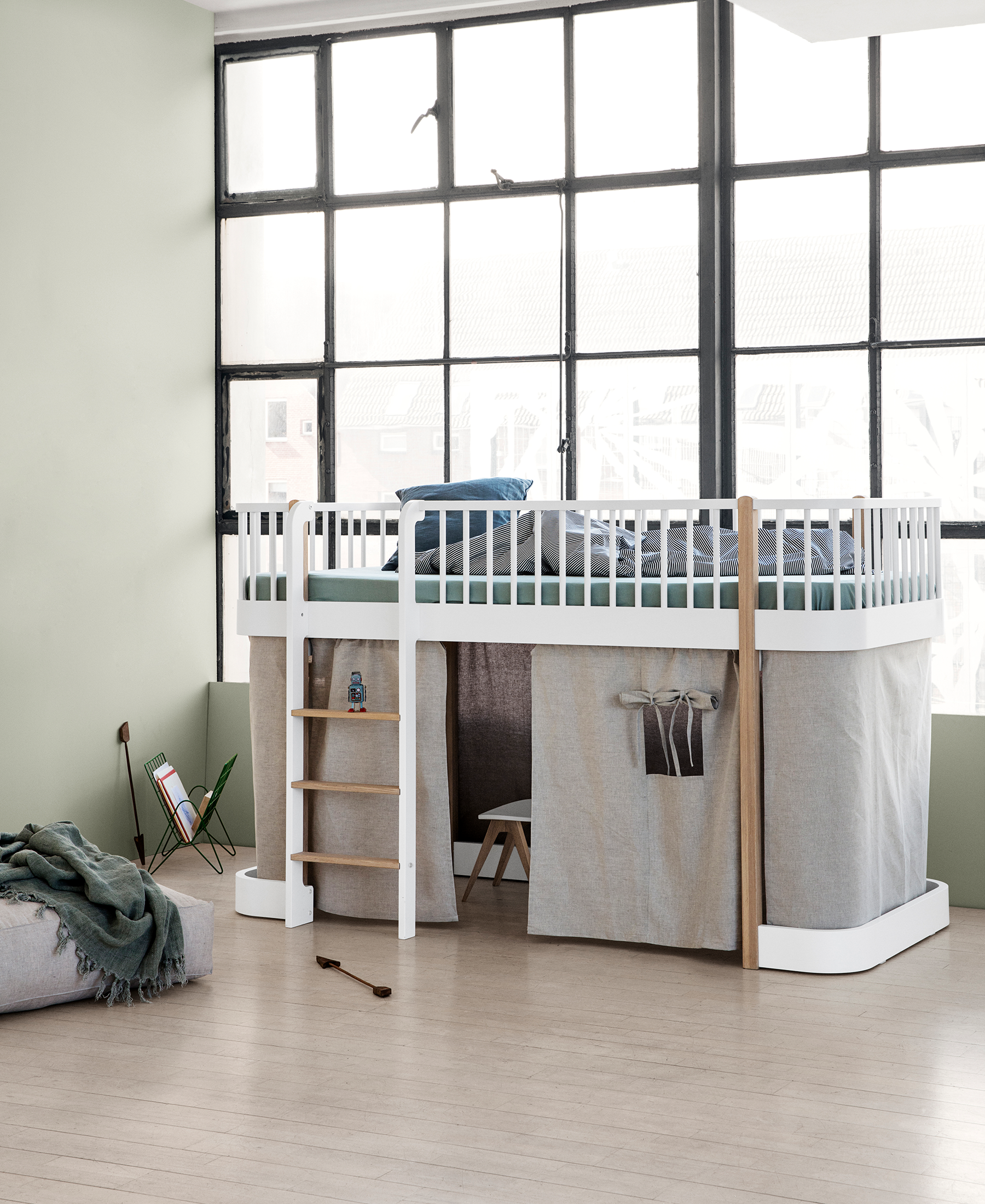 Vorhang für Wood Original halbhohes Hochbett (138 cm), natur