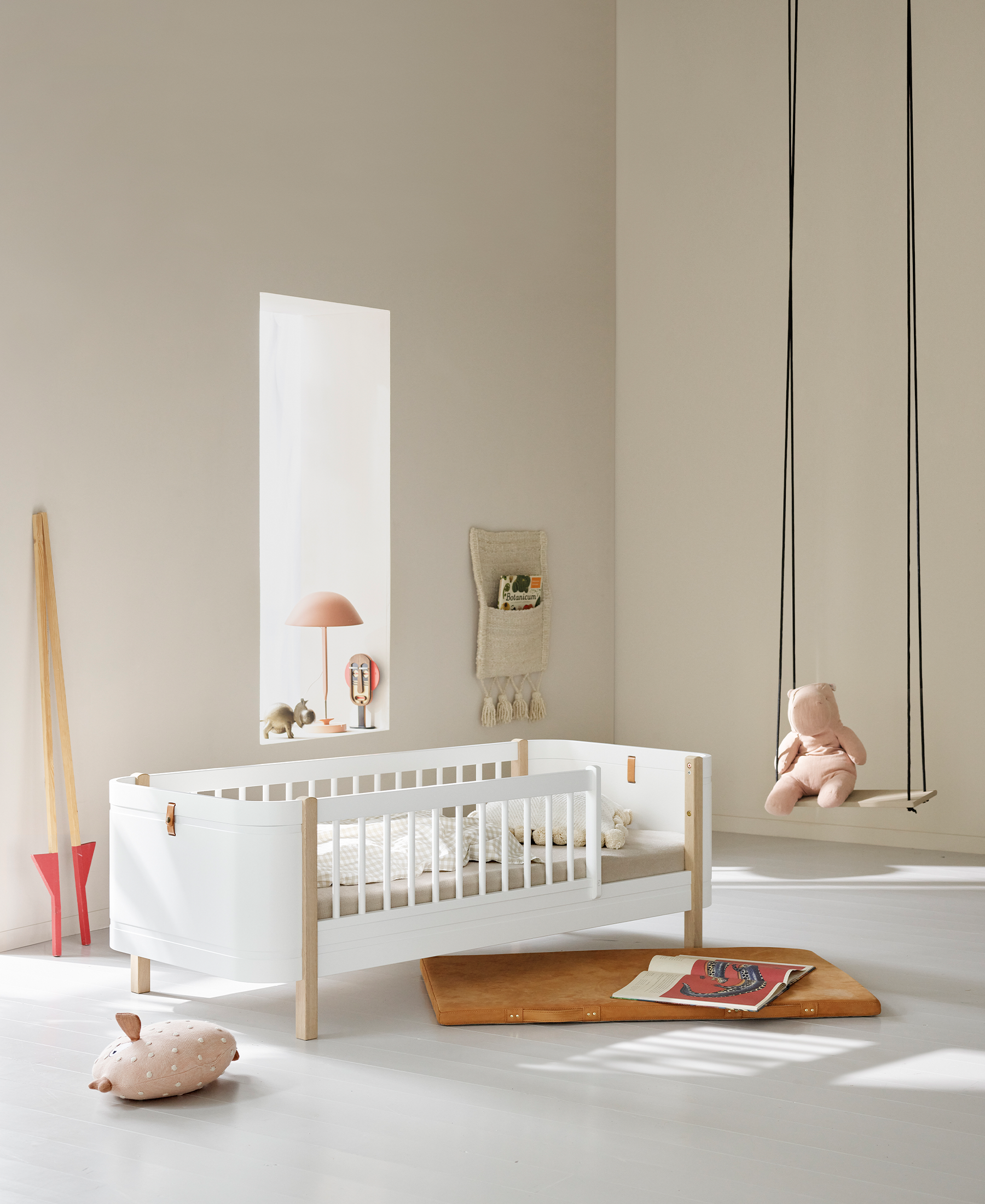 Mini+ Umbauset Juniorbett (Ergänzung f. Mini+ Babybett), weiß/Eiche