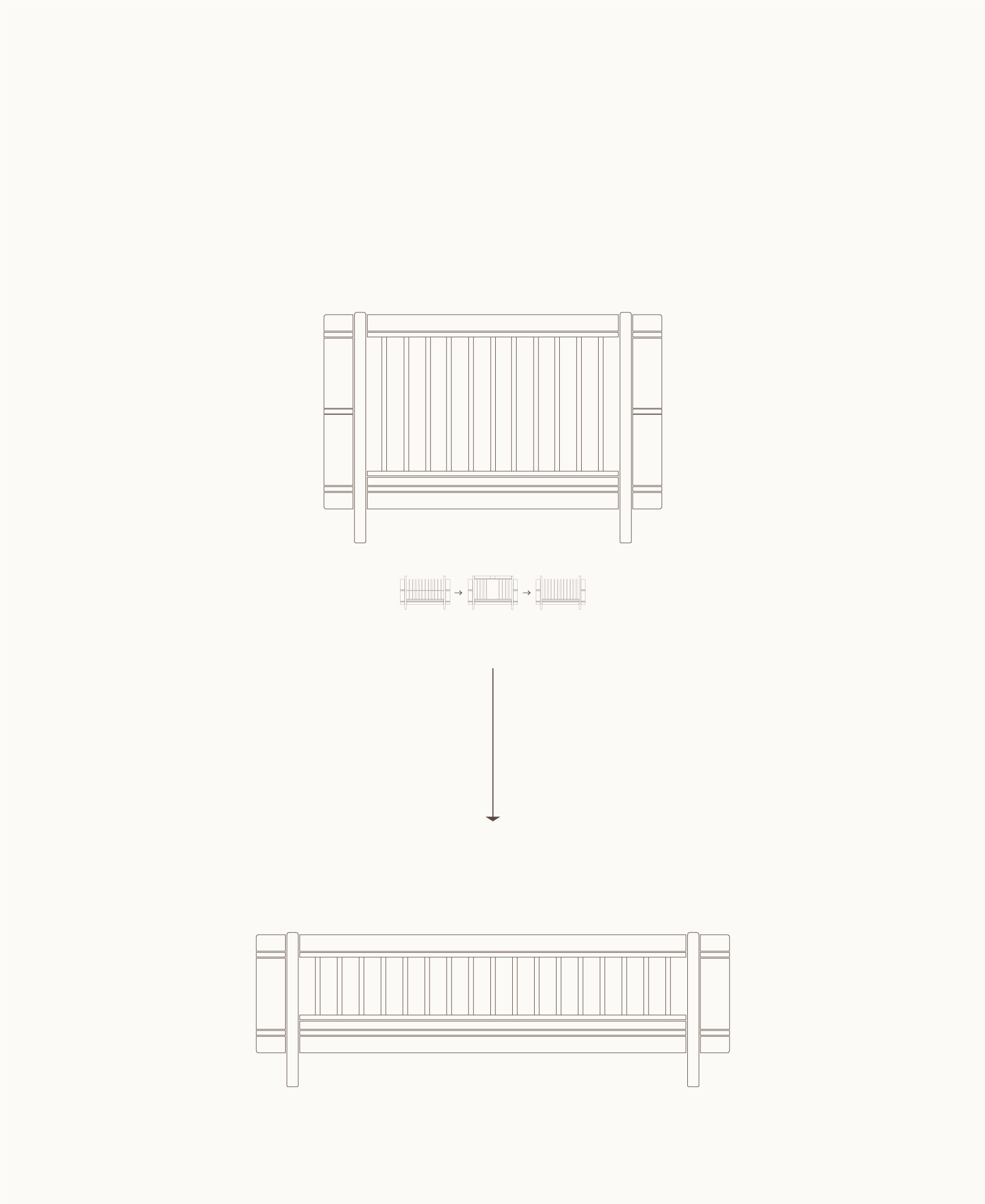 Mini+ Umbauset Juniorbett (Ergänzung f. Mini+ Babybett), Eiche