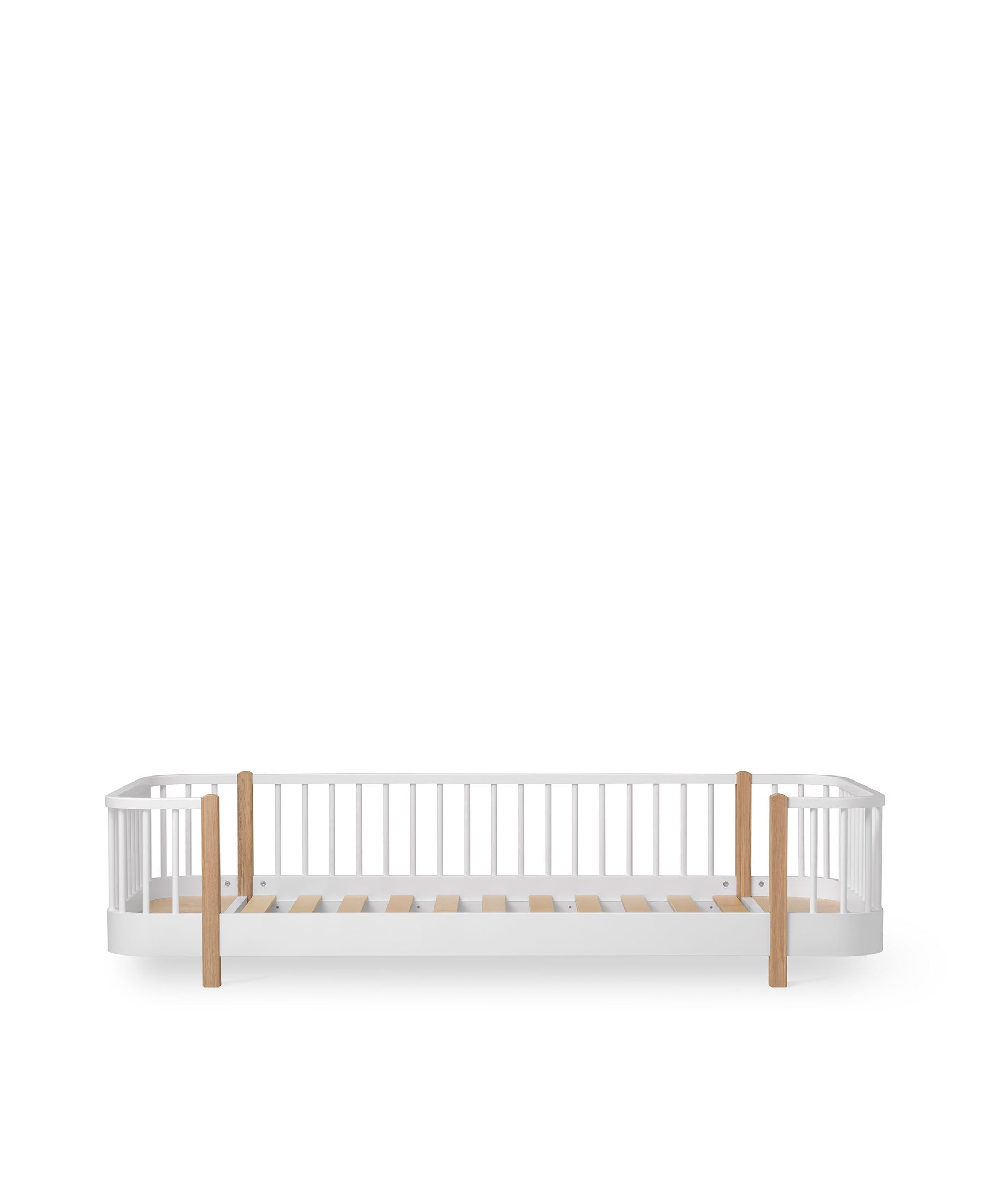 Wood Original Bodenbett, weiss/Eiche