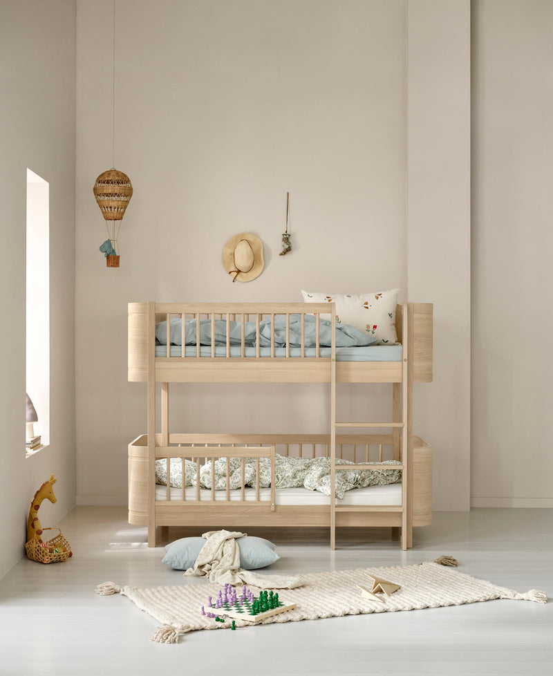 Mini+ Babybett & Mini+ Juniorbett zum Mini+ halbhohen Etagenbett, Eiche