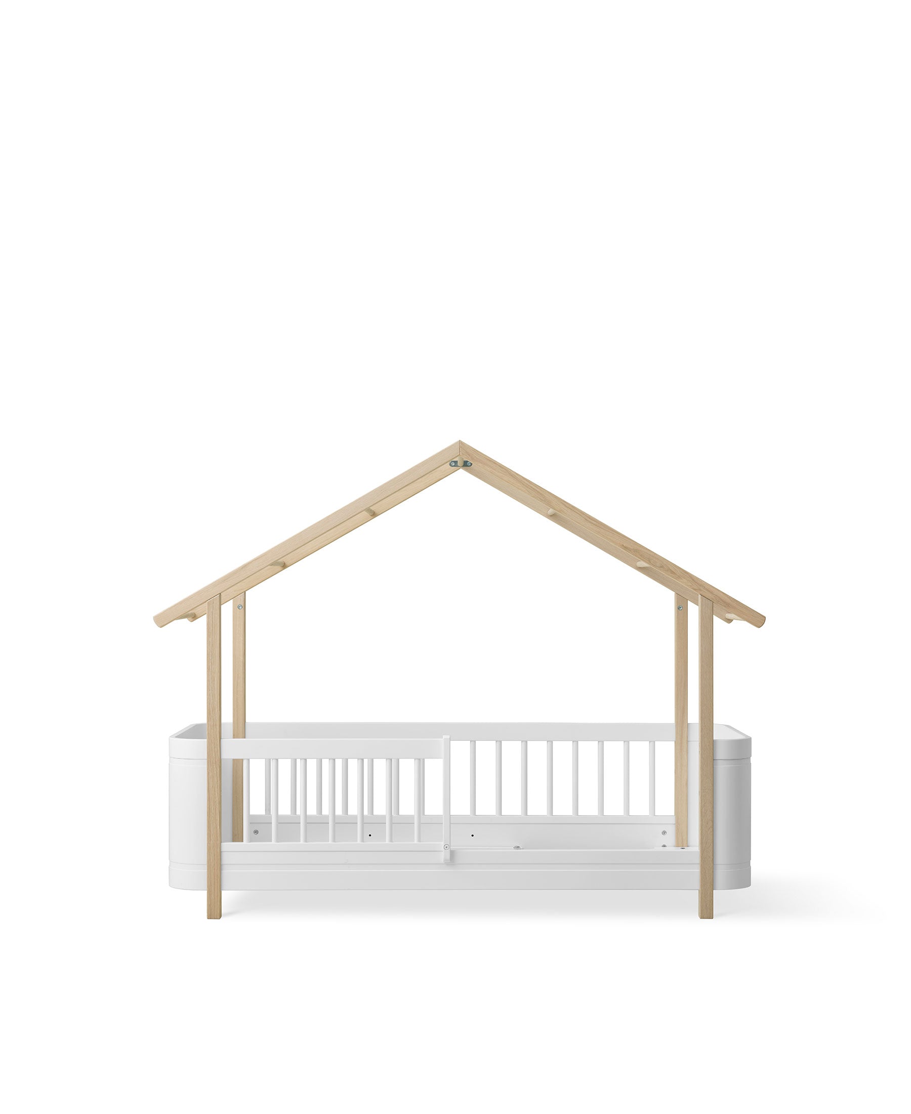 Wood Mini+ Hausbett, weiss/Eiche