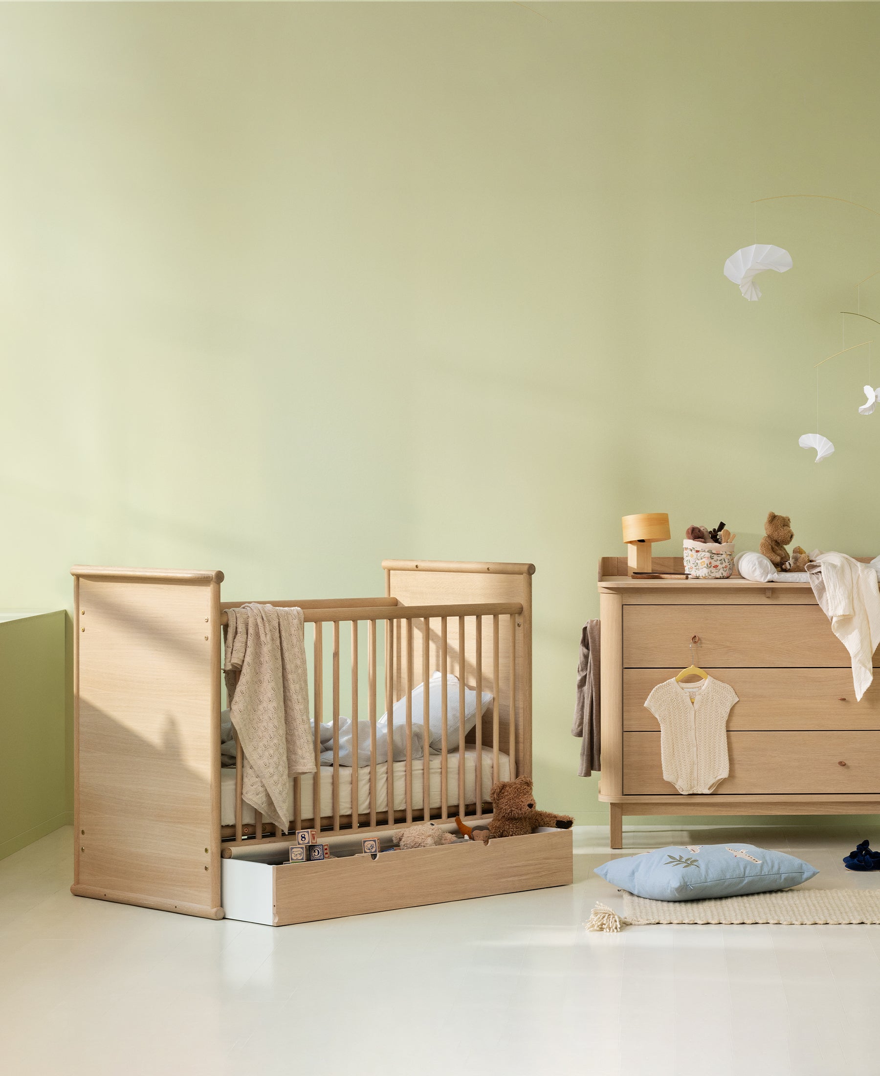 Camp Novel Babybett/Bett, 60x120/120x200 cm, Eiche