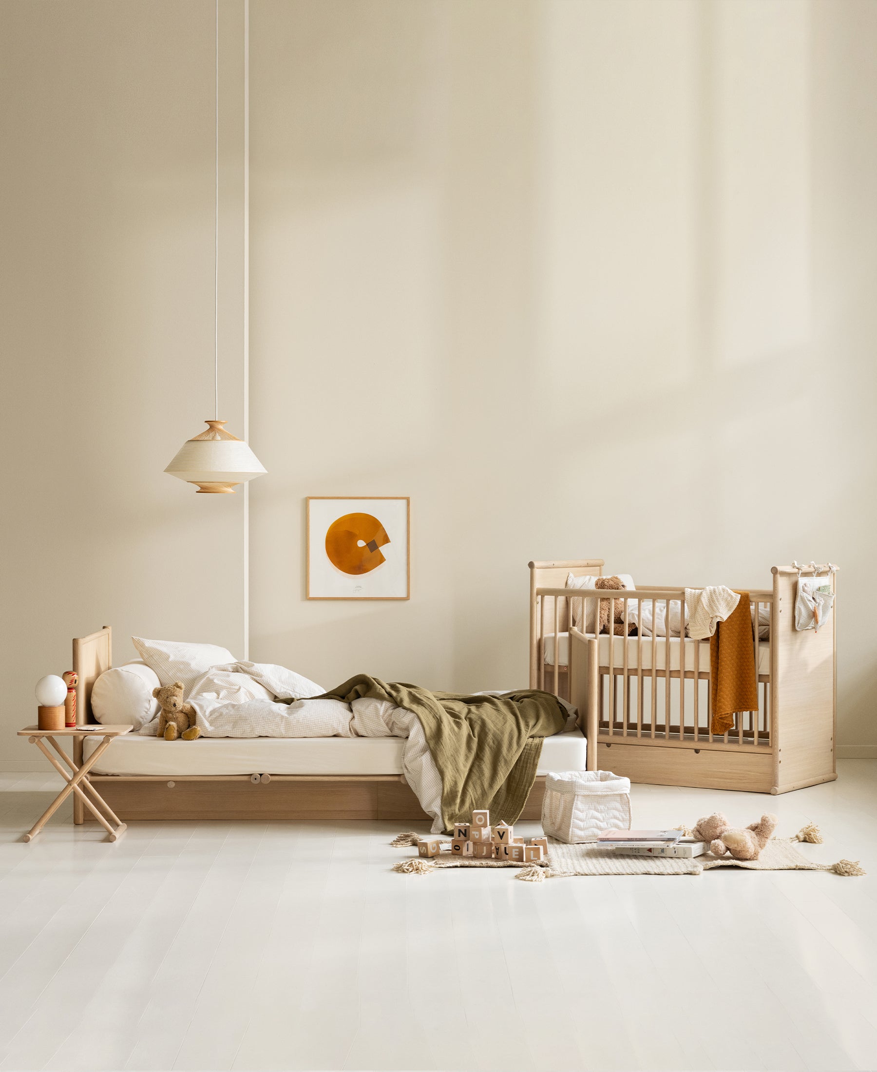 Camp Novel Babybett/Bett, 60x120/120x200 cm, Eiche