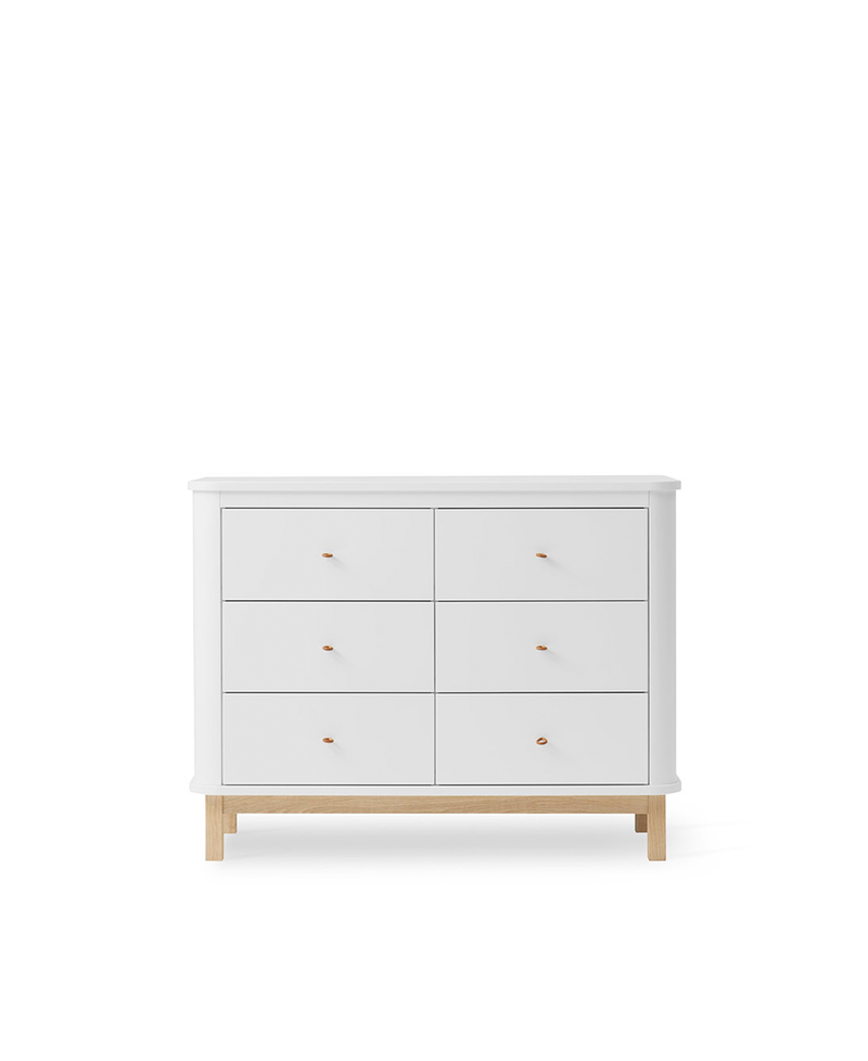Wood Schubladen, weiss/Eiche – Oliver Furniture