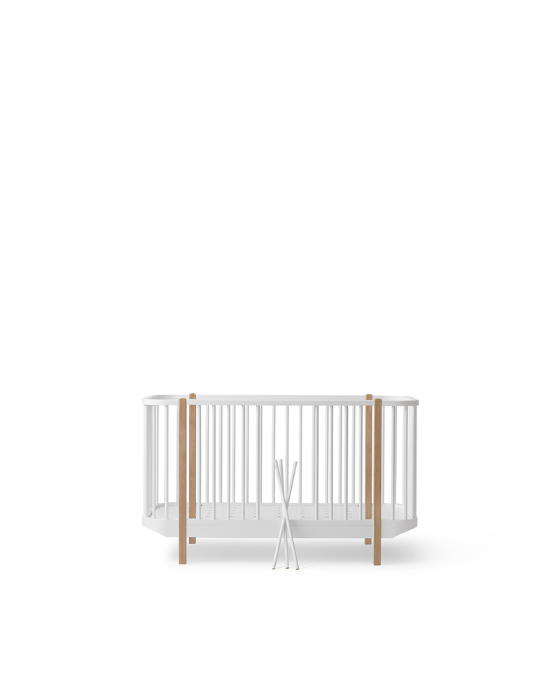 Wood Baby- und Kinderbett, weiss/Eiche