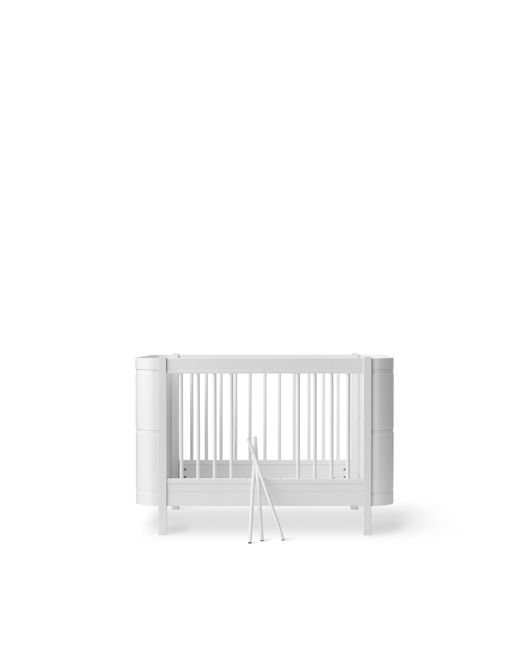 Wood Mini+ Babybett inkl. Umbauset Juniorbett, weiss