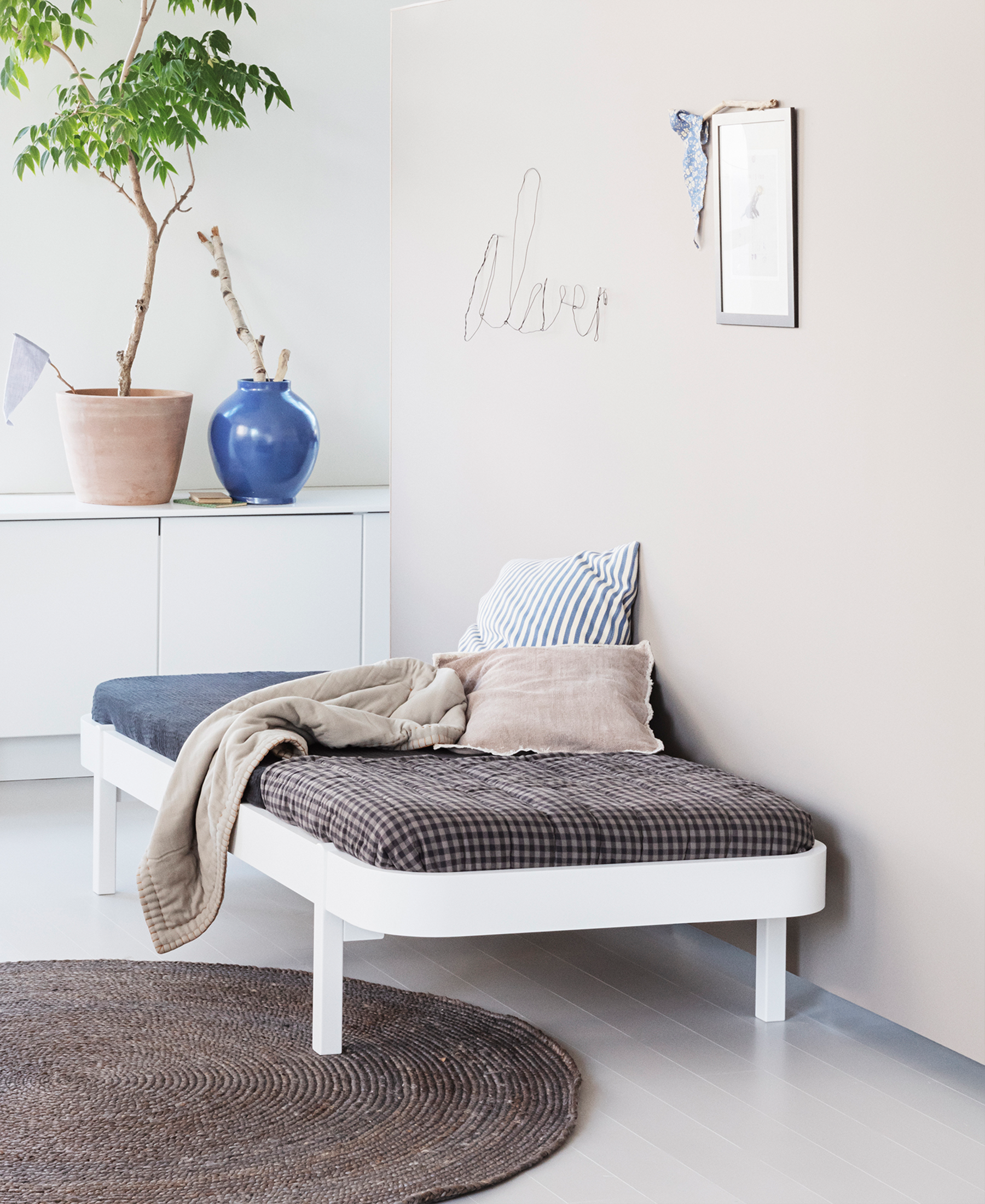 Wood Lounger Bett 90, weiss