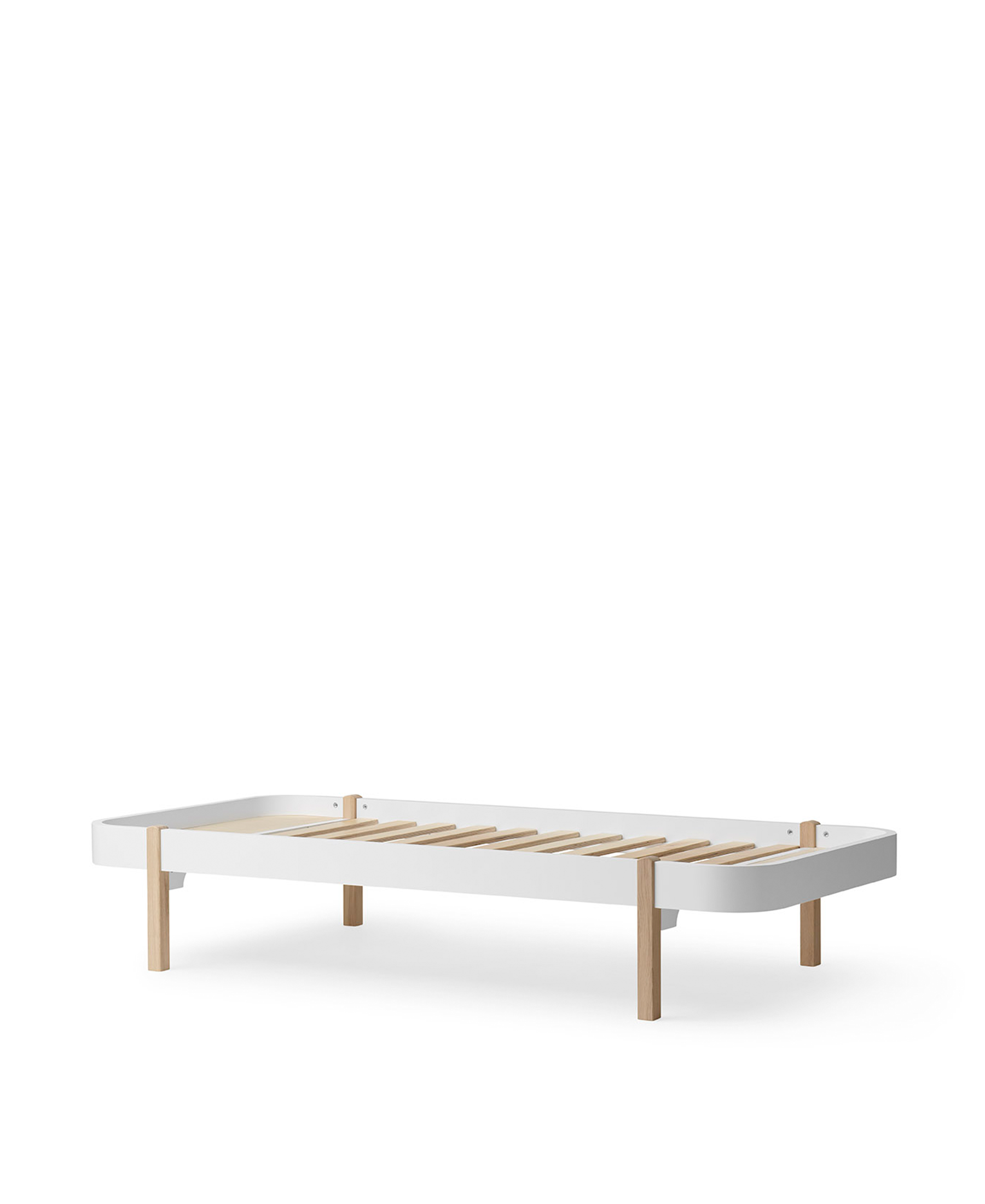 Wood Lounger 90 Bett, weiss/Eiche