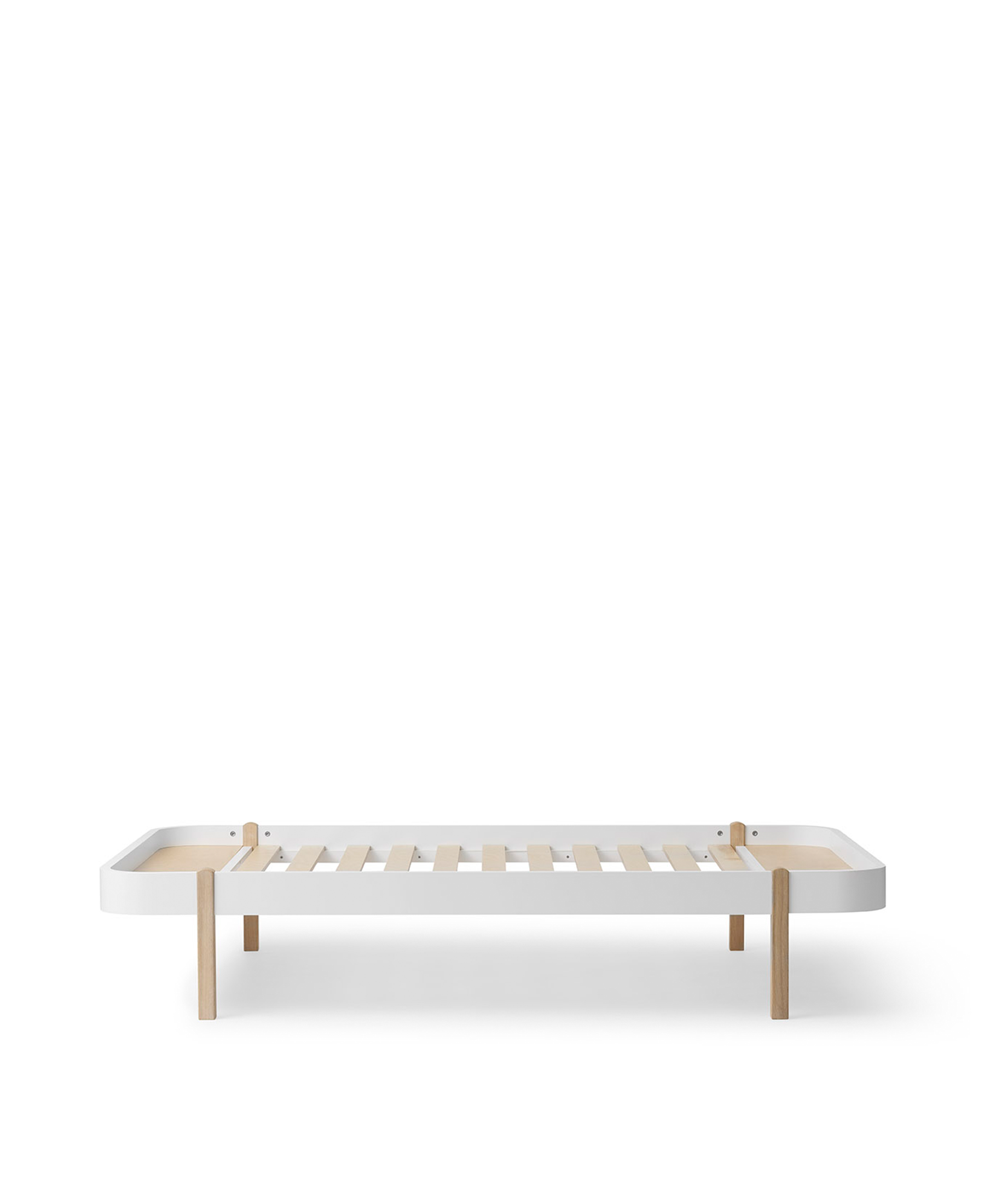 Wood Lounger Bett 120, weiss/Eiche