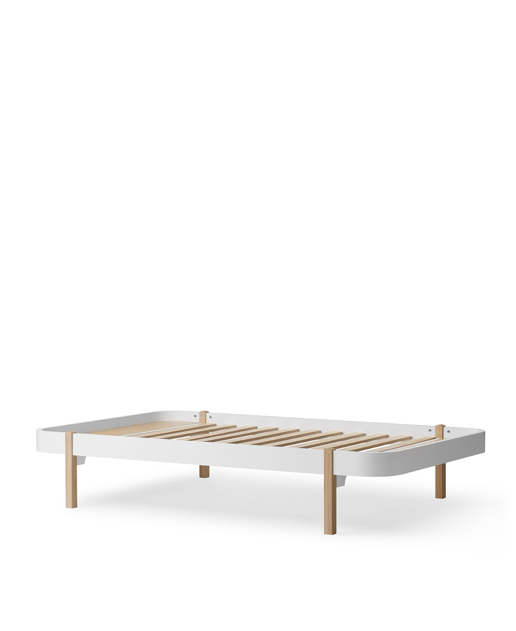 Wood Lounger Bett 120, weiss/Eiche