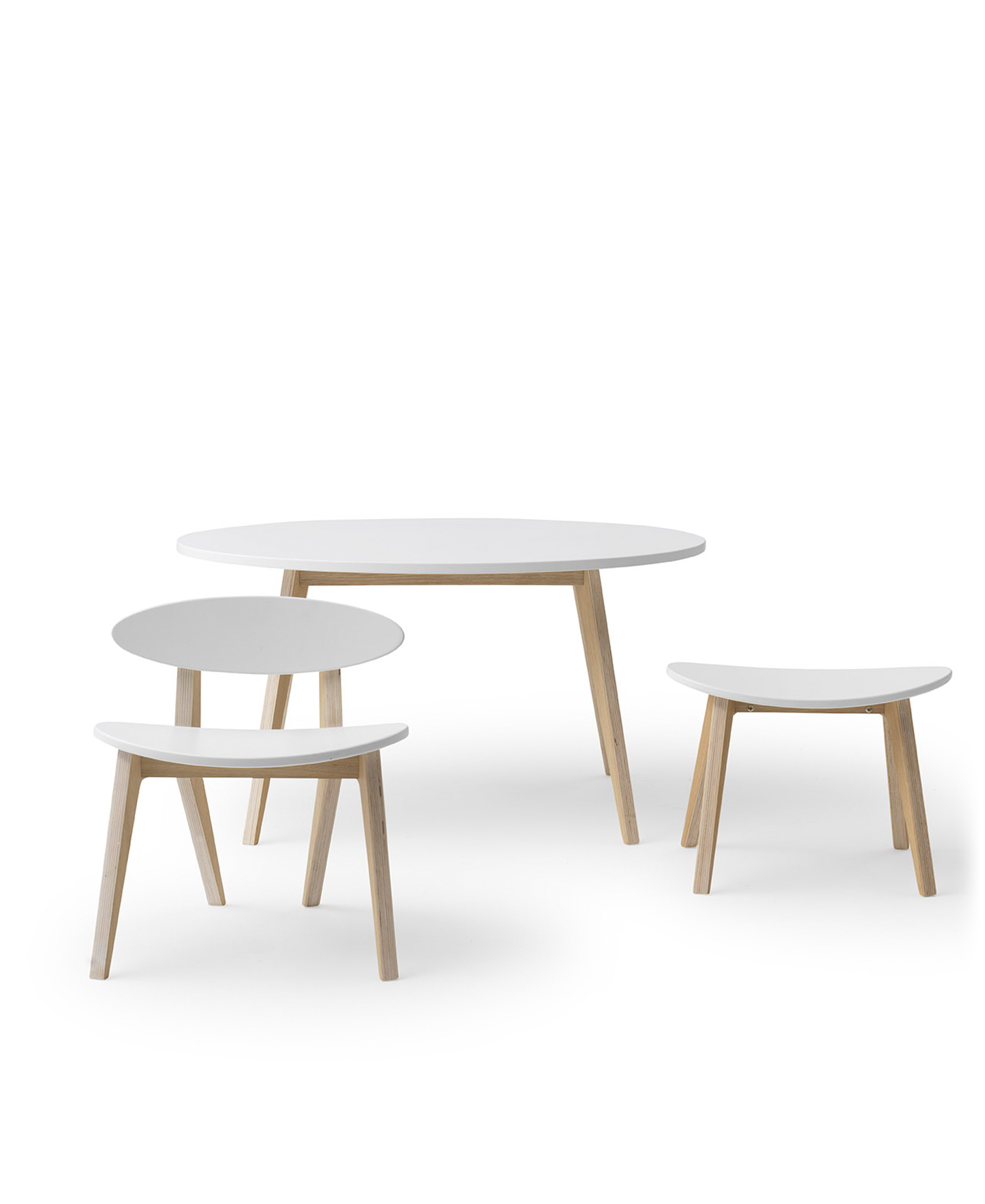 Wood Pingpong Tisch, weiss/Eiche
