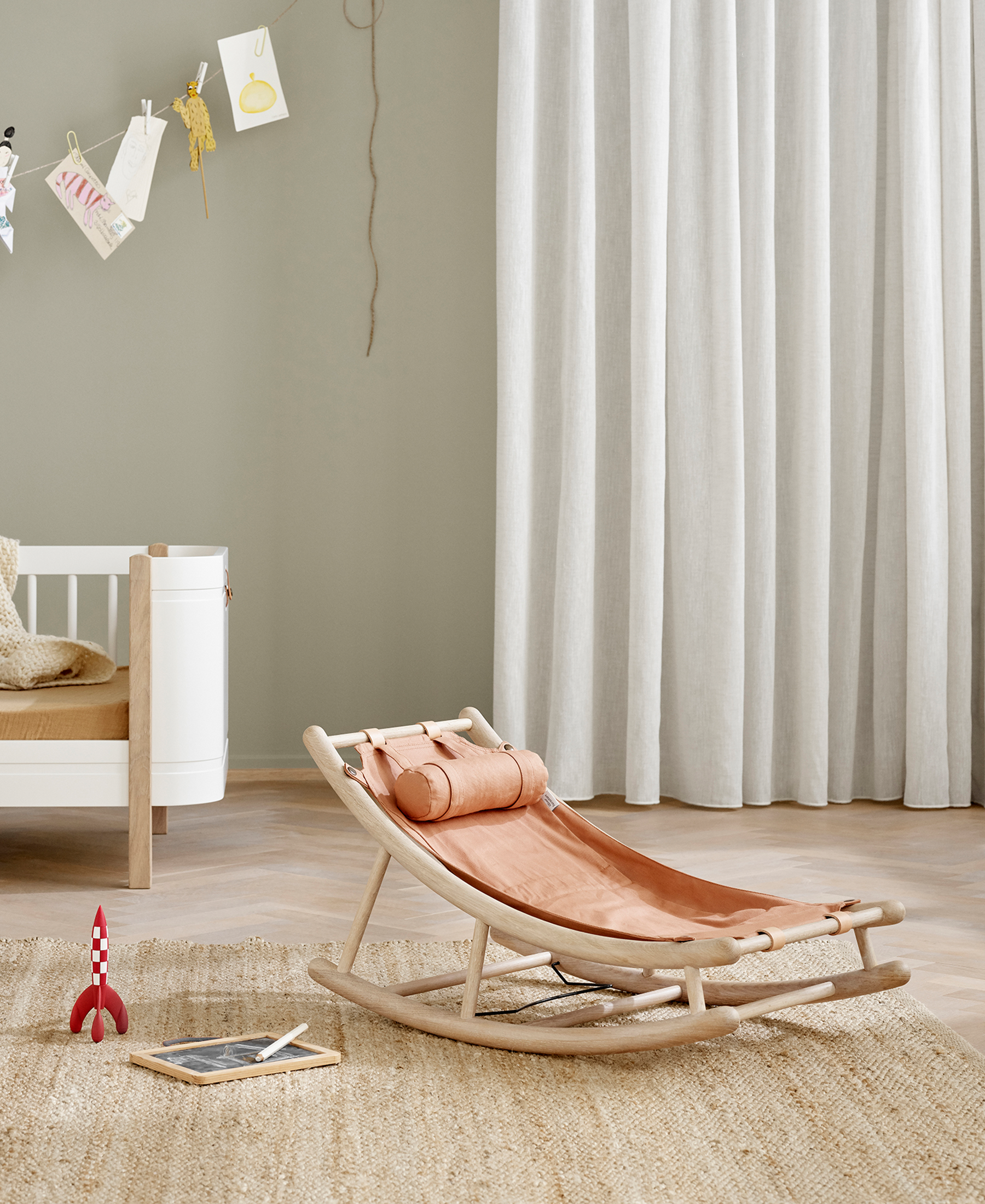 Extra Kleinkindsitz für Wood Baby- und Kleinkindwippe, karamell