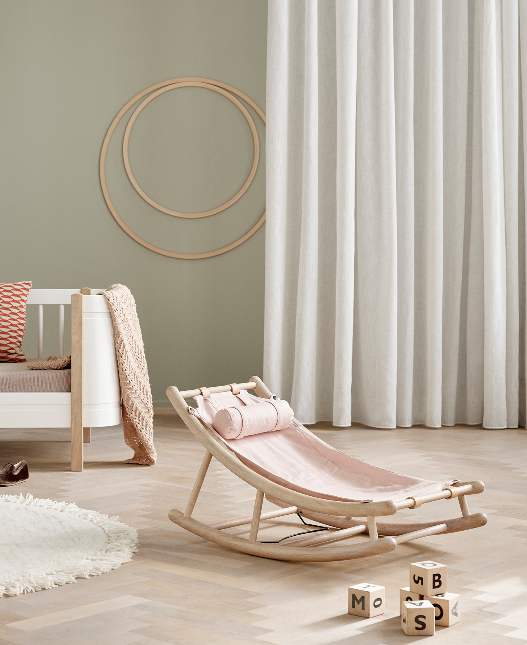 Extra Kleinkindsitz für Wood Baby- und Kleinkindwippe, rosa